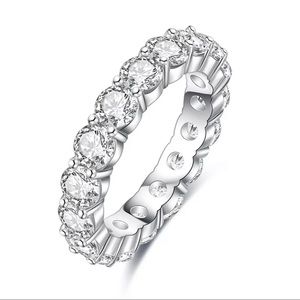 Round cut Infinity Diamond Wedding band